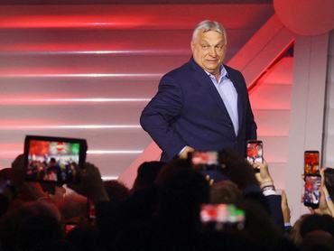 Orbán Viktor magyar miniszterelnök a 2026. április 12-i budapesti parlamenti választások részeredményeinek kihirdetése után