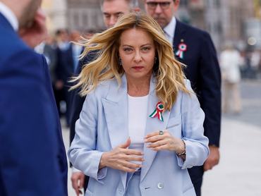 Italy's Prime Minister Giorgia Meloni walks on the day of the Republic Day military parade in Rome, Italy, June 2, 2026. REUTERS/Remo Casilli